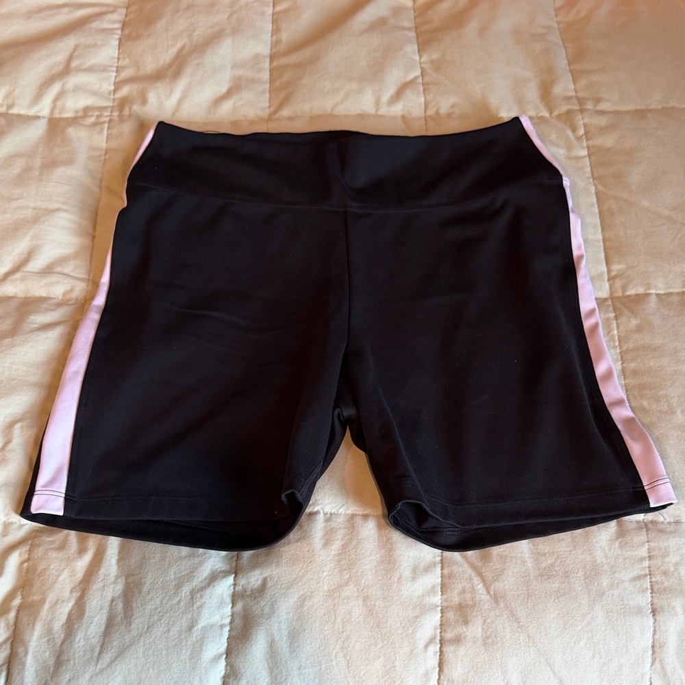 Black Bike Shorts with White Side Panels